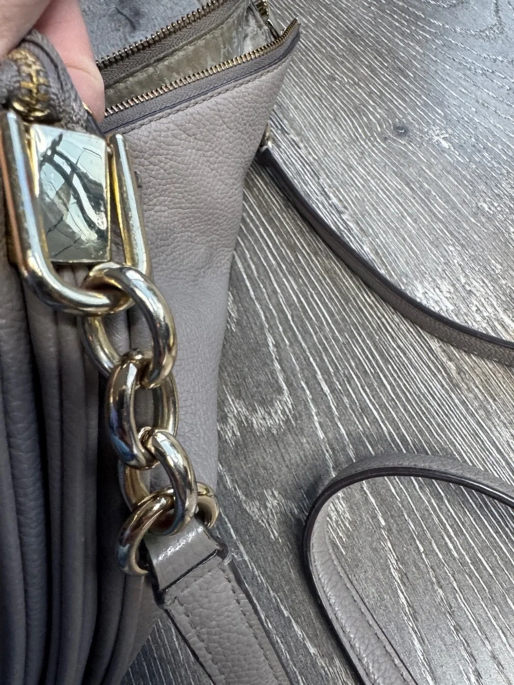 kate spade Pebbled Leather Crossbody - Taupe Gray